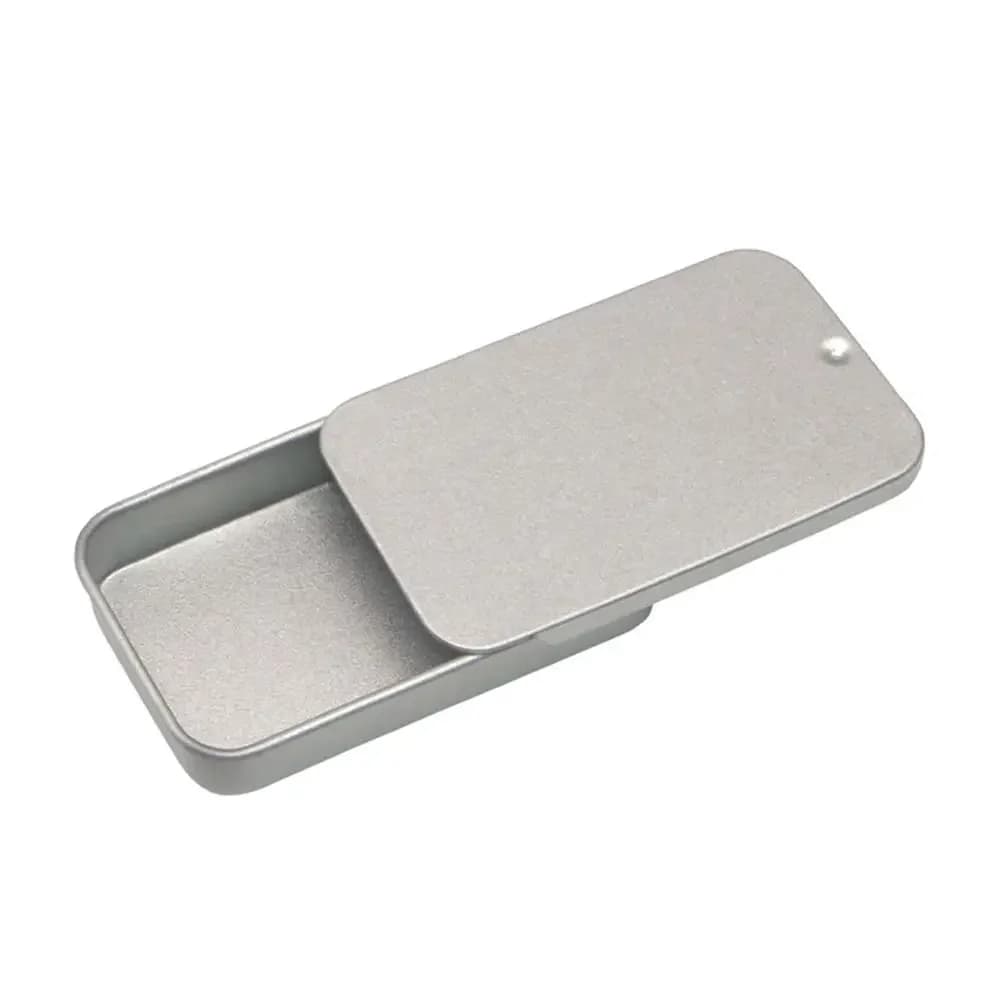Mini couvercle coulissant rectangulaire, boîte en fer à nervures poussées, pilules de bonbons, pomma
