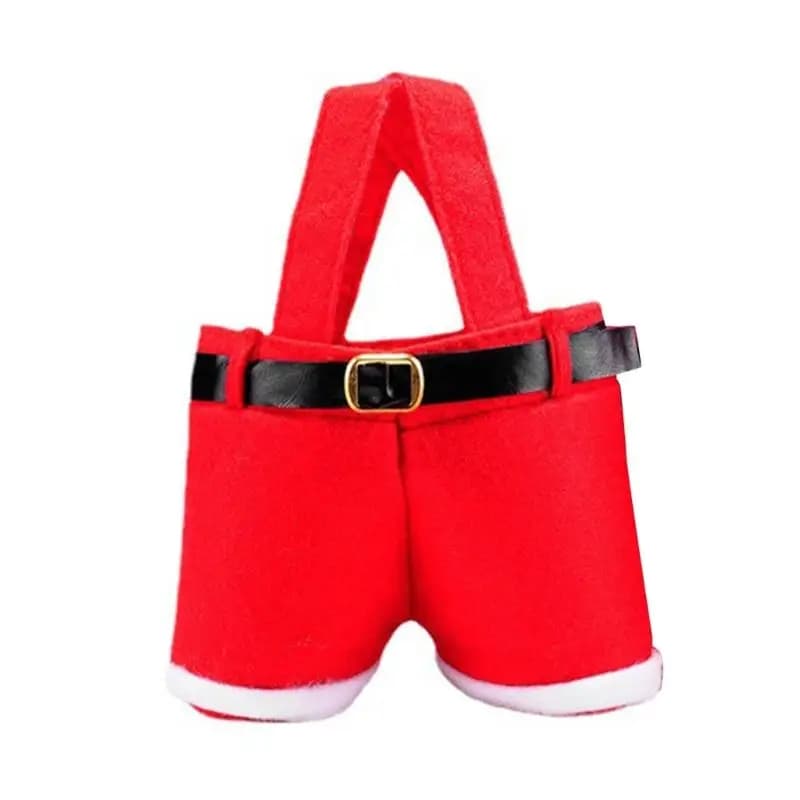 G6KF – sacs cadeaux en forme pantalon noël, porte-bonbons en tissu efficace, manchon bouteille pour