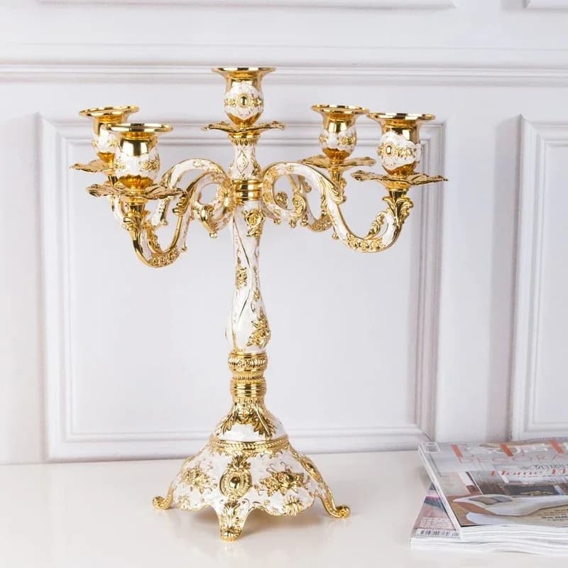 Kirsite-Bougeoir à 5 Bras de Luxe, Ornements Décoratifs de Bureau, de Mariage, Vintage, Élégant, pou