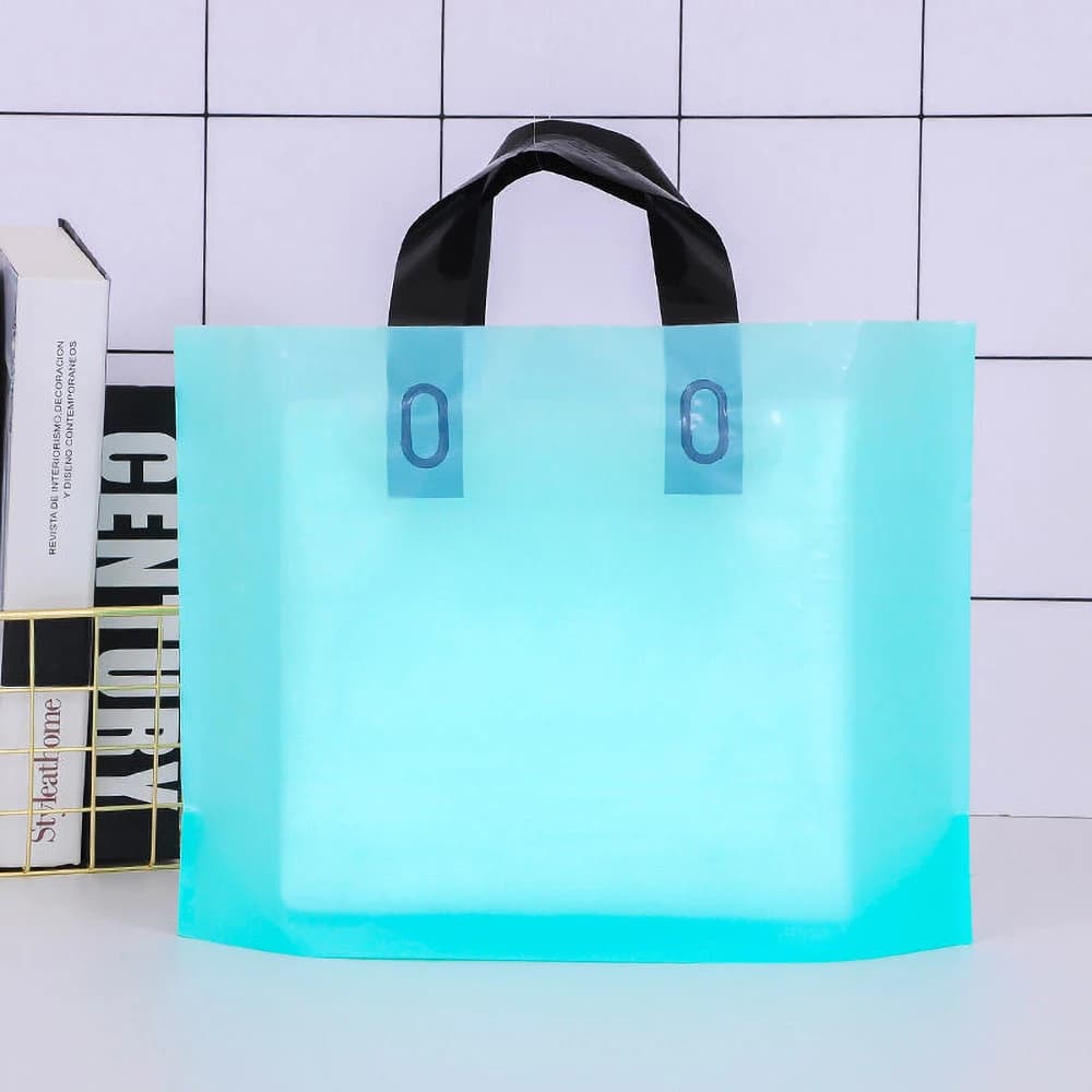 Sacs de courses colorés avec Logo personnalisé, 100 pièces, avec poignée, sac cadeau en plastique im