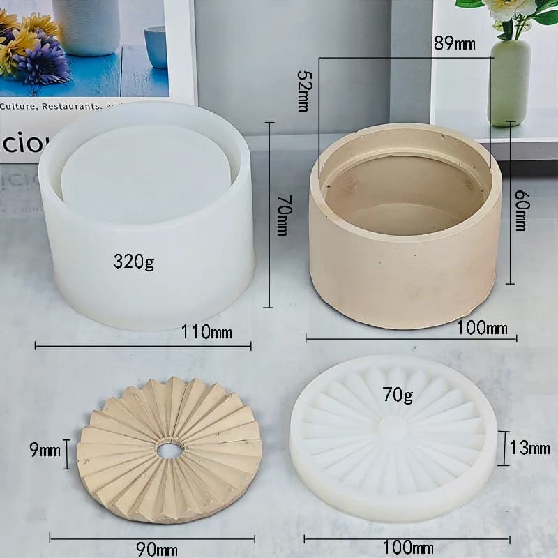 Boîte à bougie aromatique en silicone, Eva d'encens en bois de santal, moule rond en plâtre, chauffe