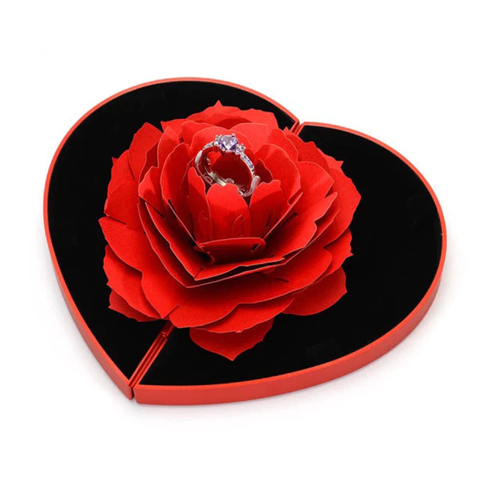 Boîte d'amour 3d en forme de cœur, boîte-cadeau de fleur de Rose, boîte d'emballage cadeau résistant