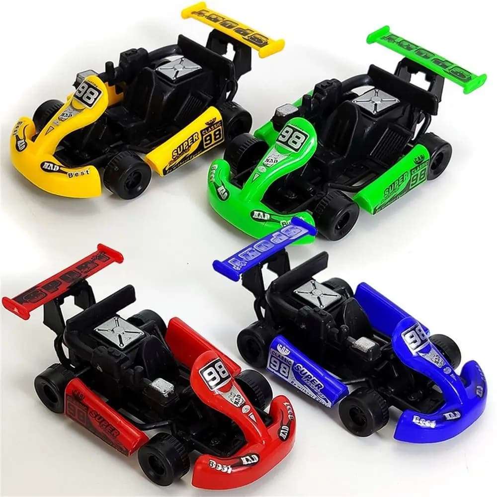 Cadeau d'anniversaire : Voiture de course à rétrofriction à quatre roues, modèle de véhicule, kart d