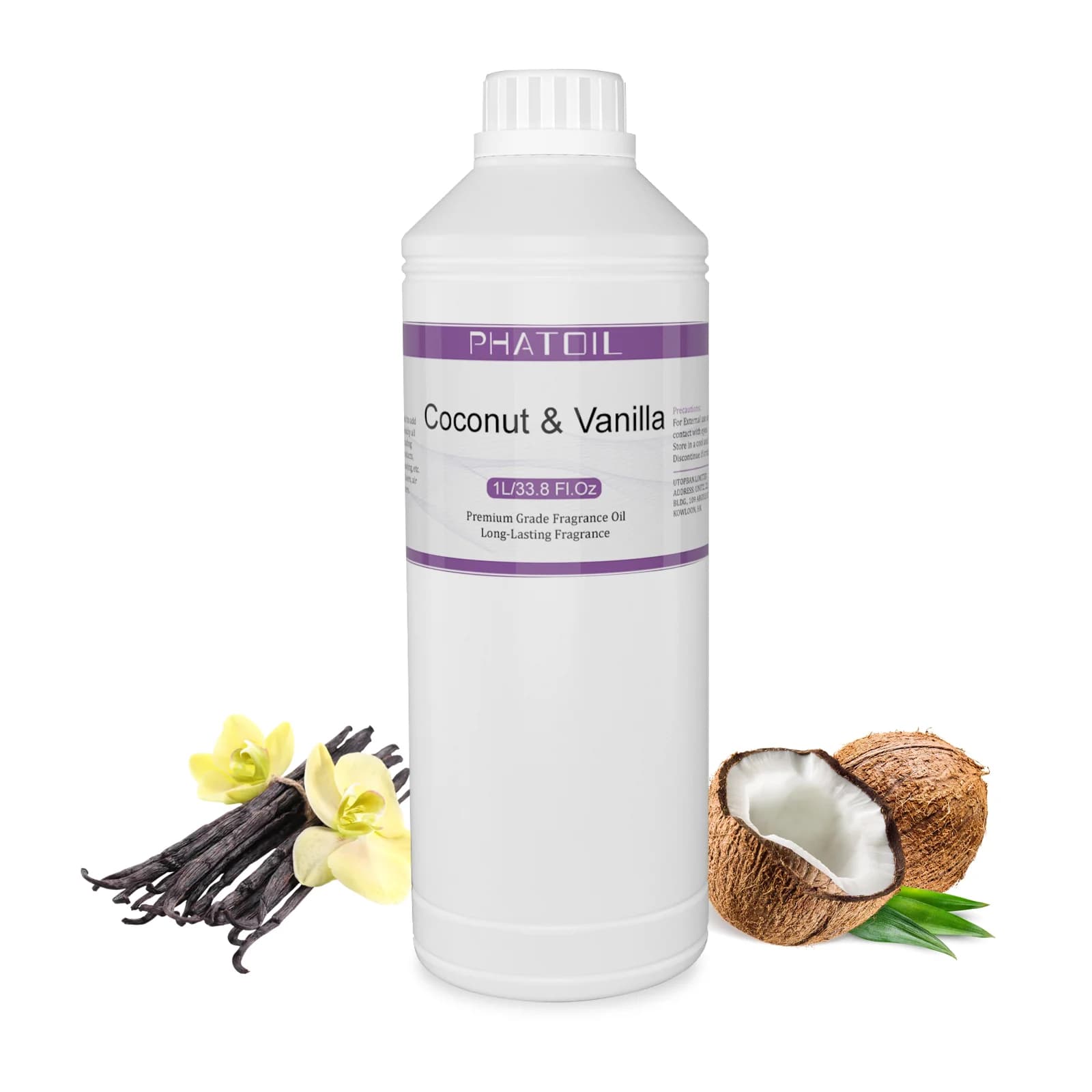 PHATOIL 1000ML Huiles parfumées pour diffuseur d'aromathérapie - Noix de coco & Vanille Fruit de la
