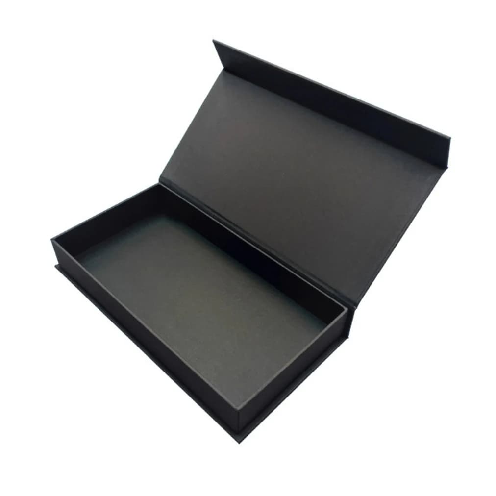 Boîte d'emballage et d'expédition à couvercle magnétique rectangulaire, marron blanc et noir, boîte-