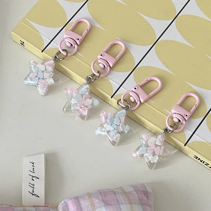 Porte-clés de Couple étoile mignon et attrayant pour femmes et filles, étui pour écouteurs tendance,