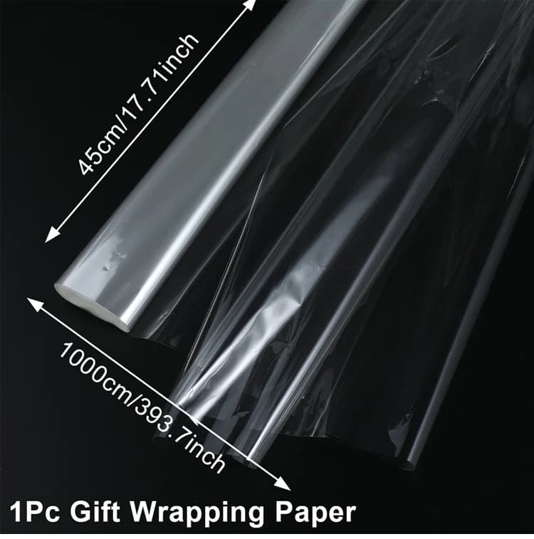 Papier d'emballage en plastique Transparent, 1 pièce, emballage cadeau, décorations de fête d'annive