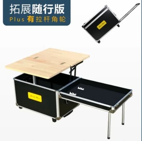 Camping en plein air Portable pliant multifonction Camping boîte cuisson cuisine Mobile avec Table d