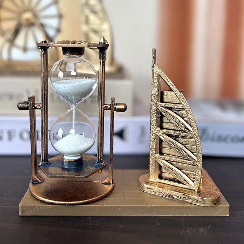 Ornements de sablier de sable mouvant rétro, grande roue, cadeau étudiant créatif, décorations de bu