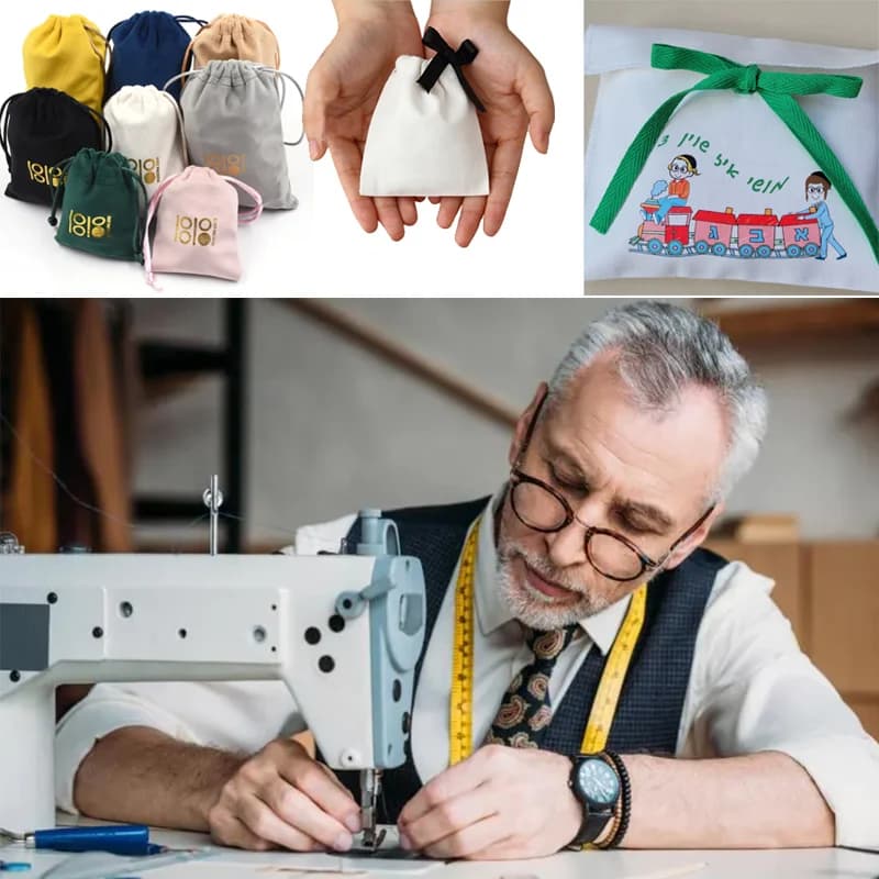 Sacs cadeaux en coton avec logo personnalisé