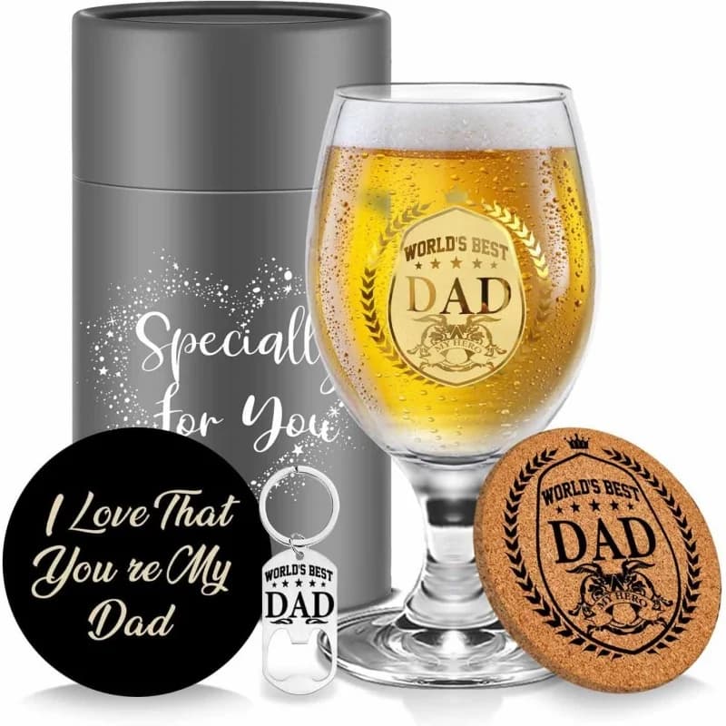 Coffret Cadeau Exquis pour Homme, Verre à Bière, Coupe à Vin, Whisky, Champagne, Café, Vodka, Bar de