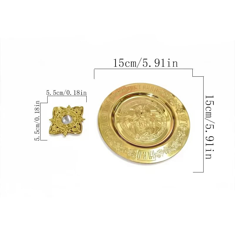 Coffret Cadeau Religieux : Plaque Icône en Métal Doré et Emblème Carré Orné avec Boîte Cadeau de Lux