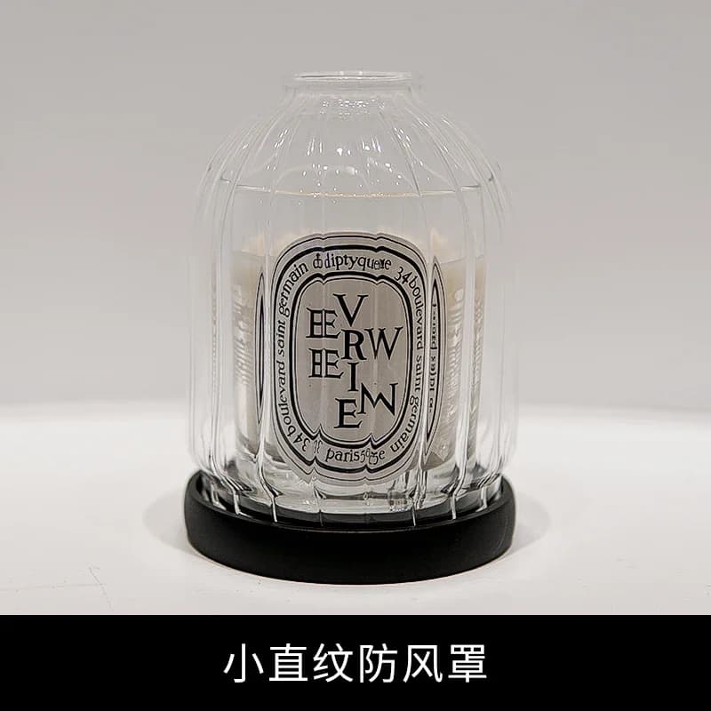 Bougie parfumée anti-poussière avec couvercle en verre coupe-vent, bougeoir résistant à la chaleur,