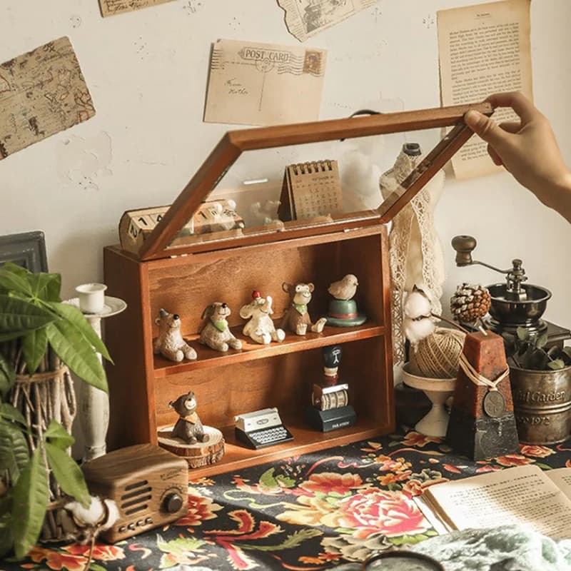 Boîte d'exposition murale, armoire en bois, étui d'ombre, tasse de rangement, support organisateur d