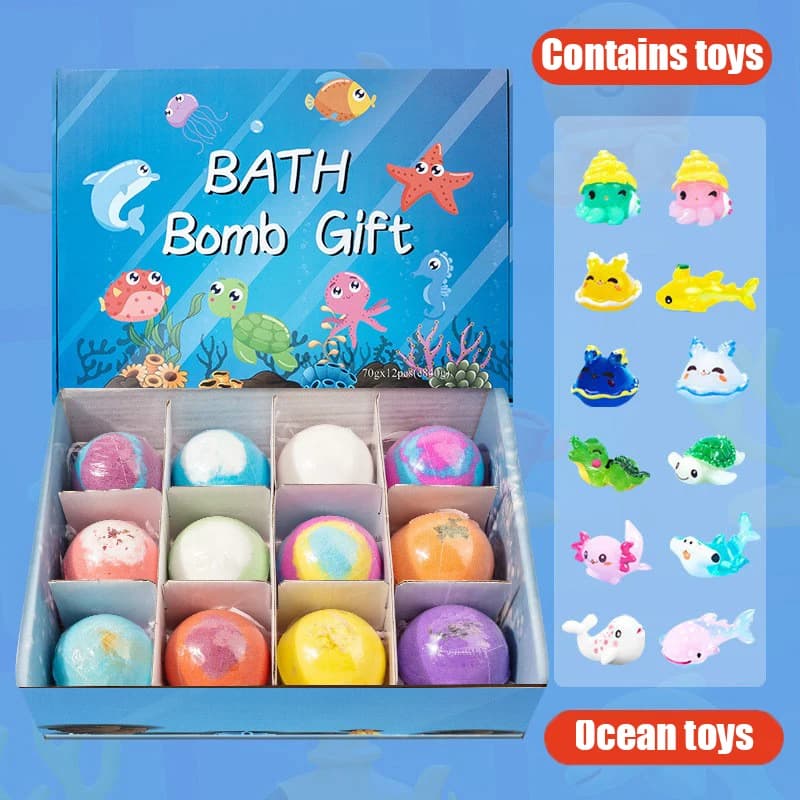 Coffret Cadeau de Bombes de Bain Effervescentes pour Enfants 1/2 Boîte – Mégas Bulles Naturelles ave