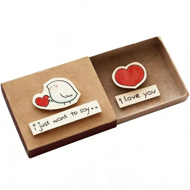 1 pièce, boîte à messages romantique « Je t'aime », cadeau fait main, carte pour la Saint-Valentin,