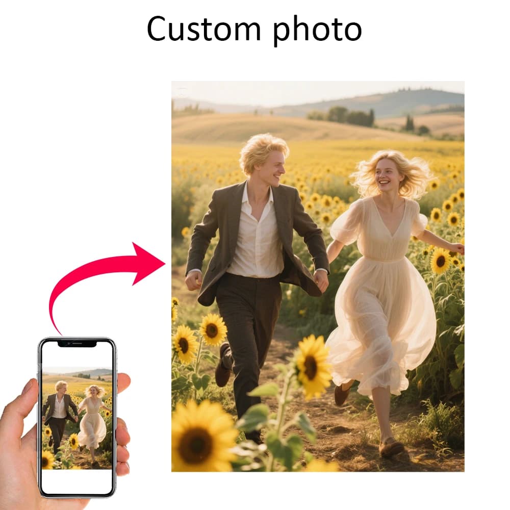 1 toile de grande taille avec photo personnalisée, cadeau personnalisé pour la décoration de la pièc