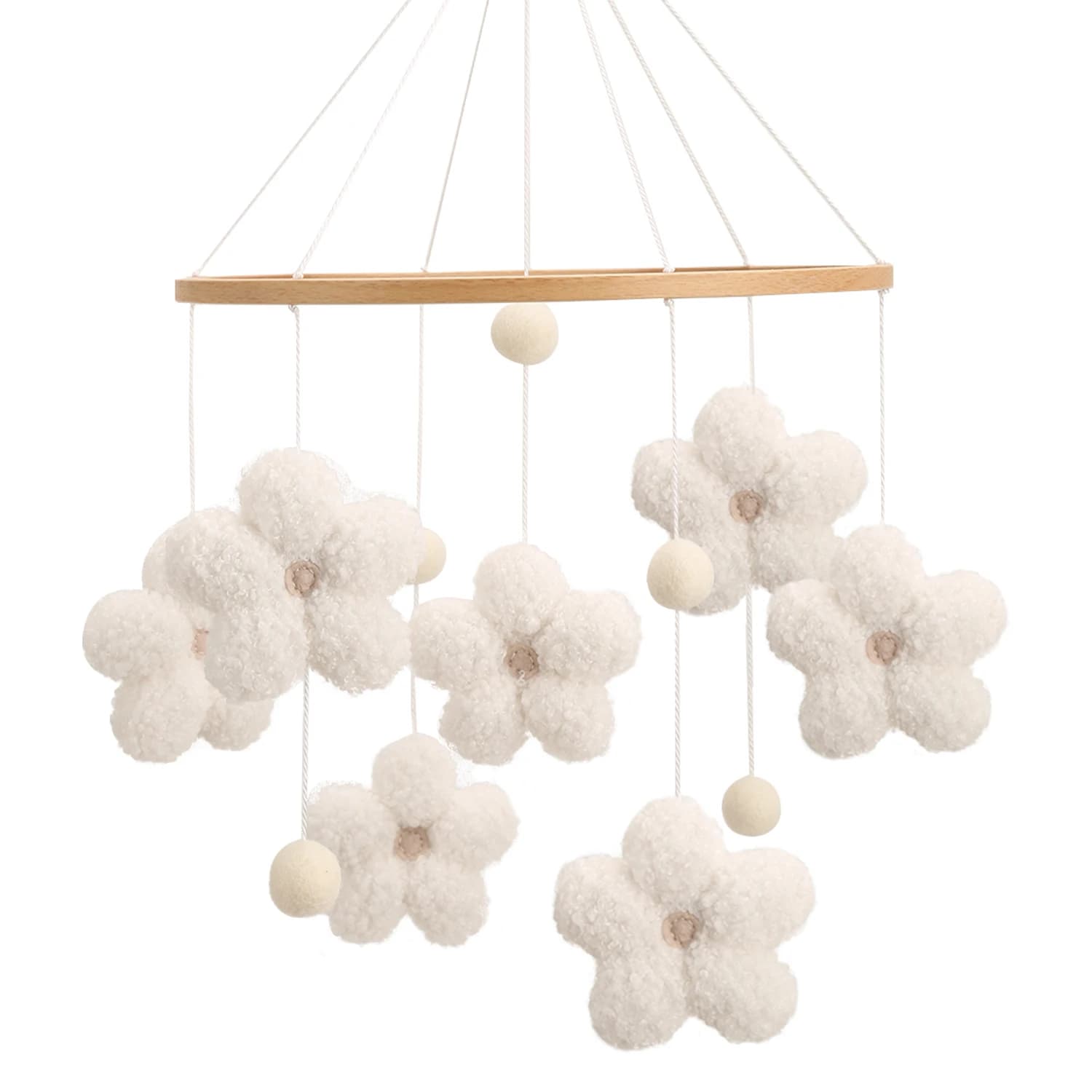 Boucle fleur bébé Mobile pépinière décor nouveau-né Mobile berceau suspendu décoration florale Mobil