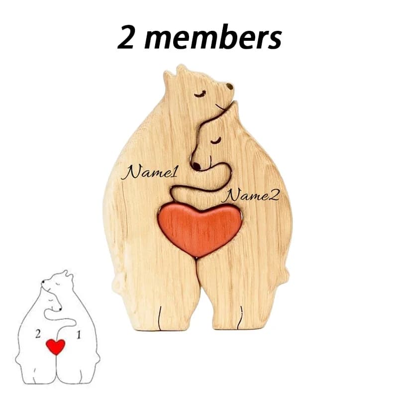 Ensemble de puzzles en bois artistiques personnalisés pour la famille, nom personnalisé, décoration