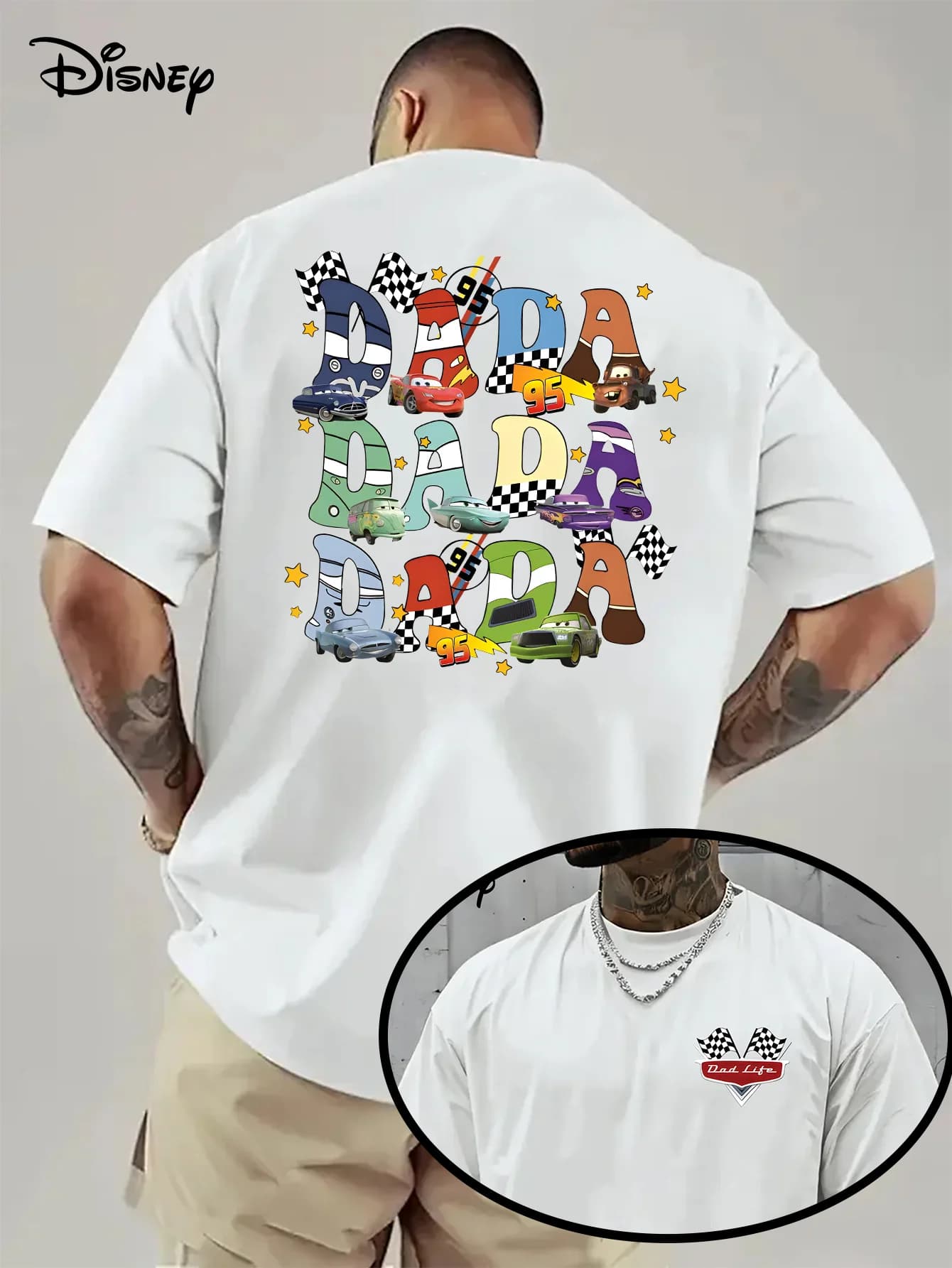T-shirt Disney imprimé avec lettres de dessins animés Disney, style Hip Hop décontracté, ample, à ma