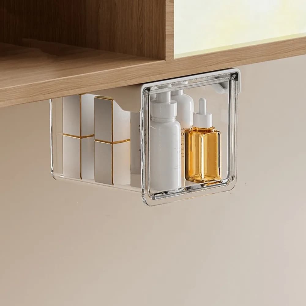 Boîte de rangement de Style tiroir en plastique, conteneur de rangement de maquillage auto-adhésif d