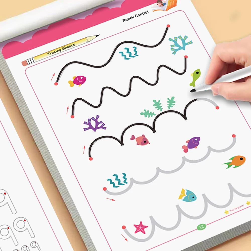 Cahier d'exercices de contrôle du stylo de 32 pages, outil éducatif pour la petite enfance pour prép