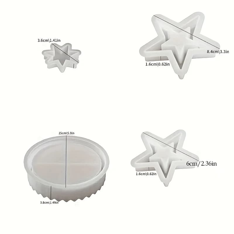 Moule de calendrier de l'Avent en silicone avec bougeoir Lucky Star – Plateau de compte à rebours ci