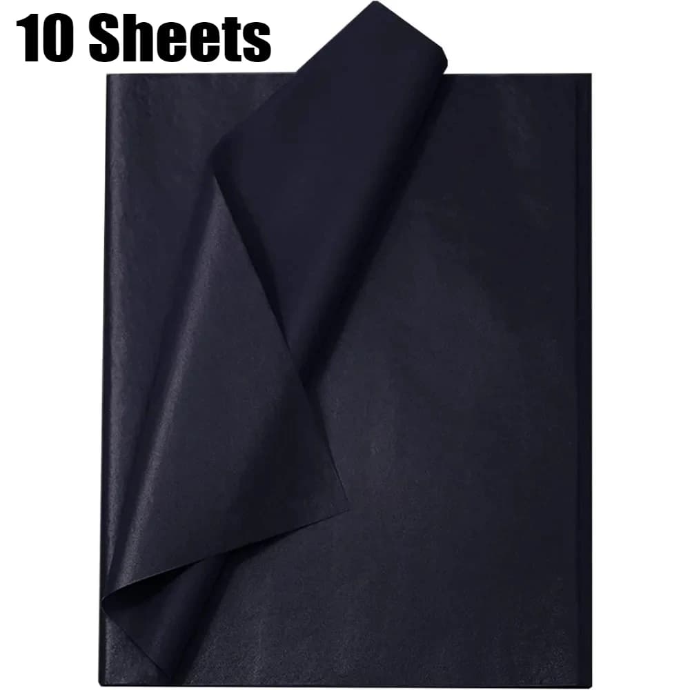 Papier de soie noir en vrac (10-100 feuilles) pour emballage, cadeaux, loisirs créatifs, projets DIY