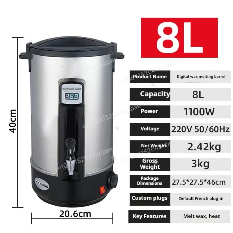 Fondeur de cire domestique 110V 220V 8L/10L pour la fabrication de bougies, chauffage rapide, haute