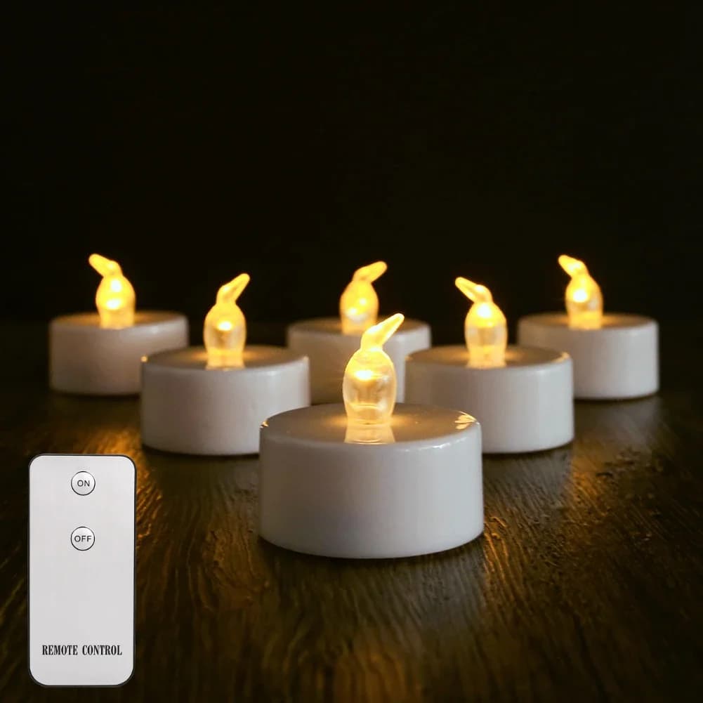Bougie électronique LED sans flamme avec télécommande, éclairage LED avec effet de flamme vacillante