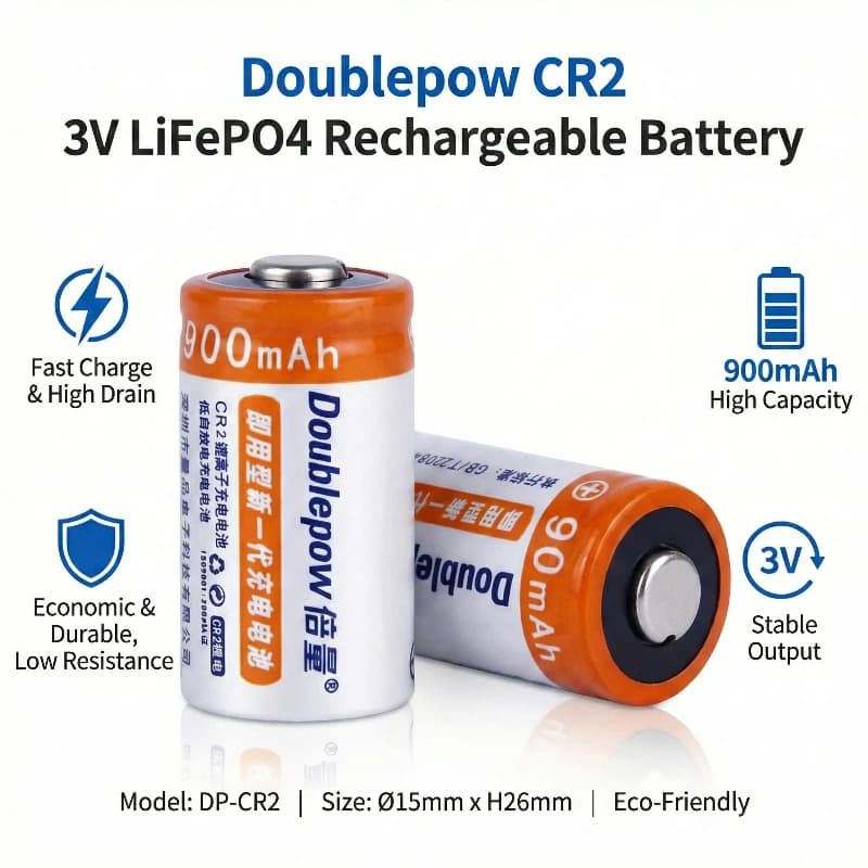 Nouvelle batterie rechargeable LiFePO4 CR2 3V 900mAh pour appareil électronique, instrument de mesur