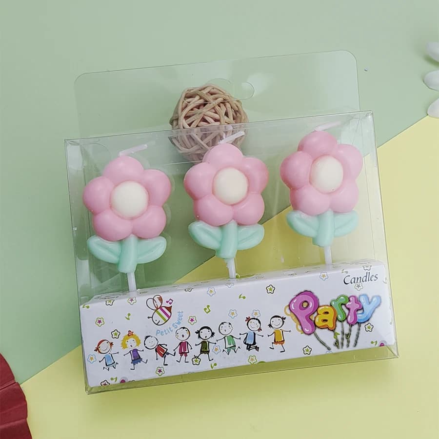 Bougie d'anniversaire fleur plante gâteau bougie décorative tournesol mignon dessin animé activités