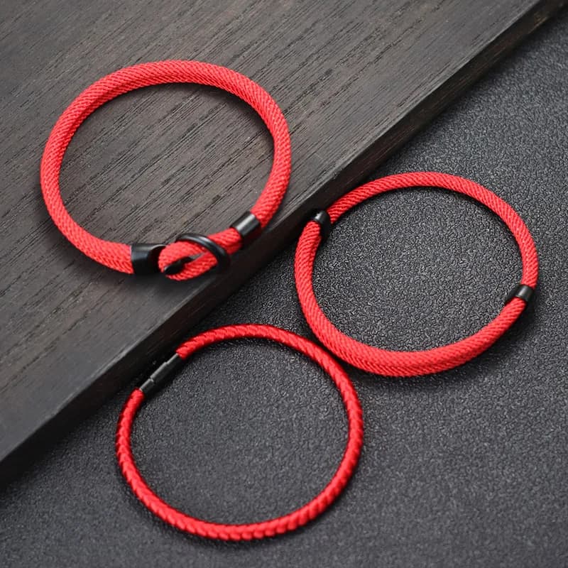Nouveau 3 pièces hommes Bracelet ensemble chanceux rouge quille corde Braslet surfeur tissu nautique