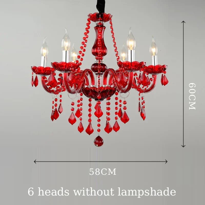 Lustre de luxe en cristal moderne E14, chandeliers multicolores, bougies pour salon, chambre à couch