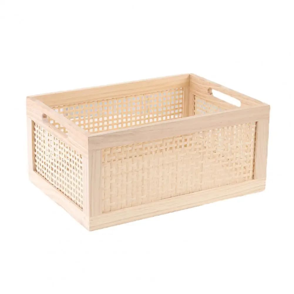 Boîte de rangement de style bohème, support de disques esthétique et durable avec poignée, organisat