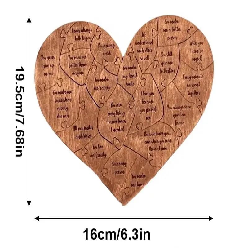 20 raisons pour lesquelles je t'aime - Puzzle gravé - Cadeau d'amour - Décoration de la maison - Cad