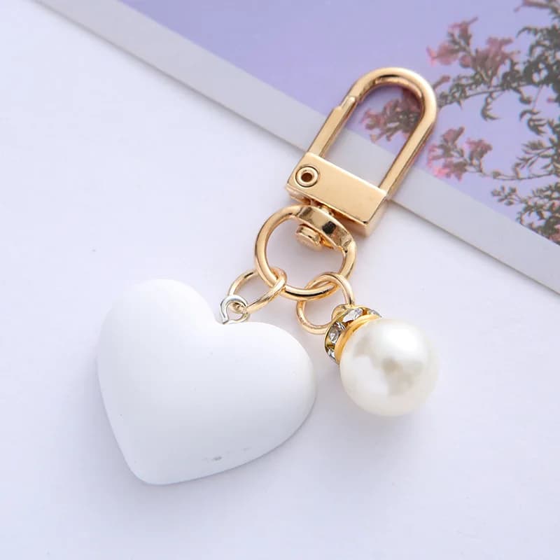 Doux amour coeur sourire visage perle porte-clés porte-clés pour femmes filles cadeau mode sac Airpo