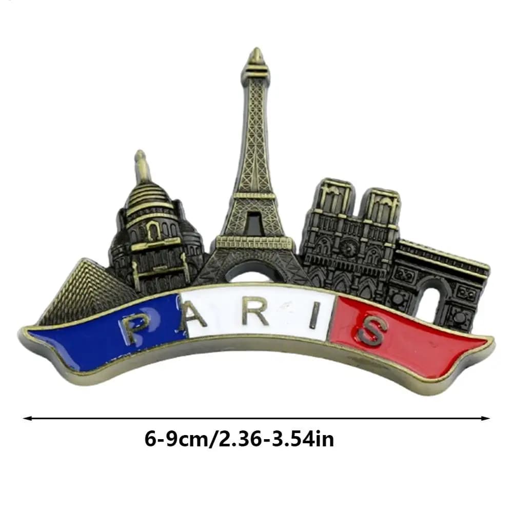 Aimants de réfrigérateur en métal de Paris, résine stéréo 3D magnétique, autocollant de réfrigérateu