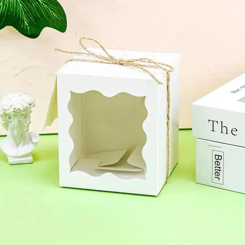 Boîte-cadeau de bougie 5/10/20 pièces avec fenêtre transparente avec étiquette et ficelle pour cadea