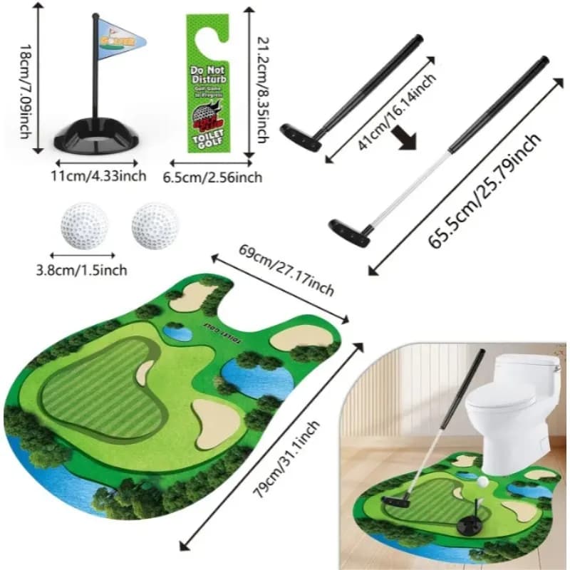 Un ensemble de cinq balles de golf pour toilettes, un ensemble de balles de golf amusant et de loisi