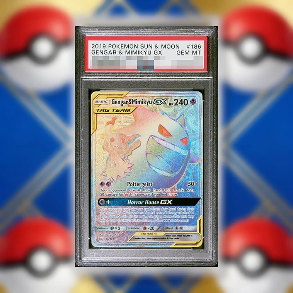 Carte de collection DIY Proxy PTCG Gengar Mimikyu GX (Secret) 186/181 Sm-Team Up Holo Version anglai