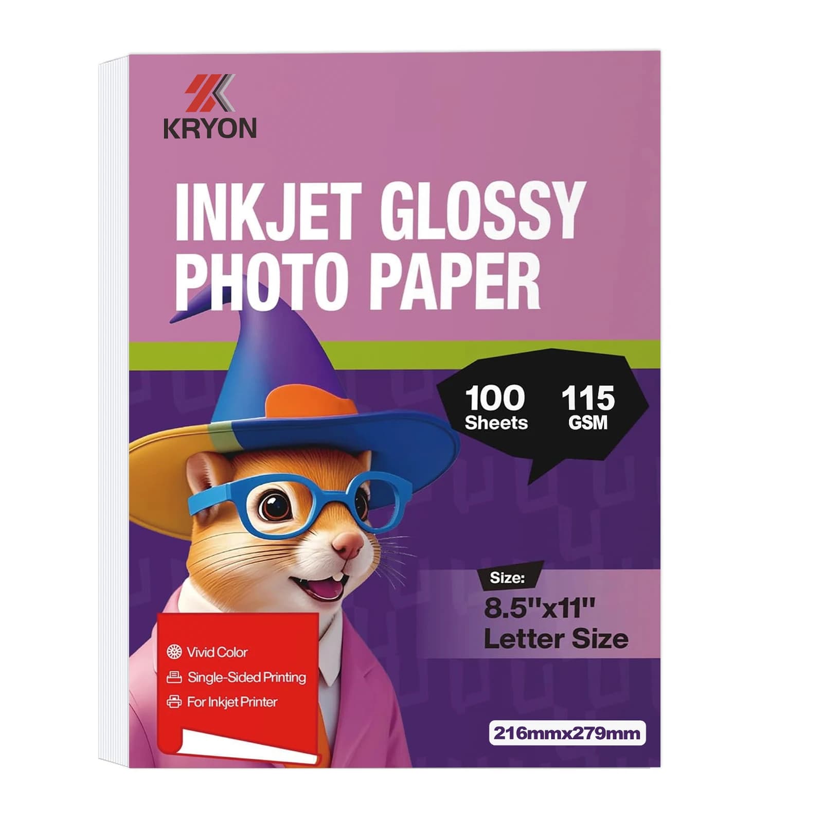 100 feuilles 8.5x11 en 115GSM simple face brillant Photo impression jet d'encre lettre taille bricol