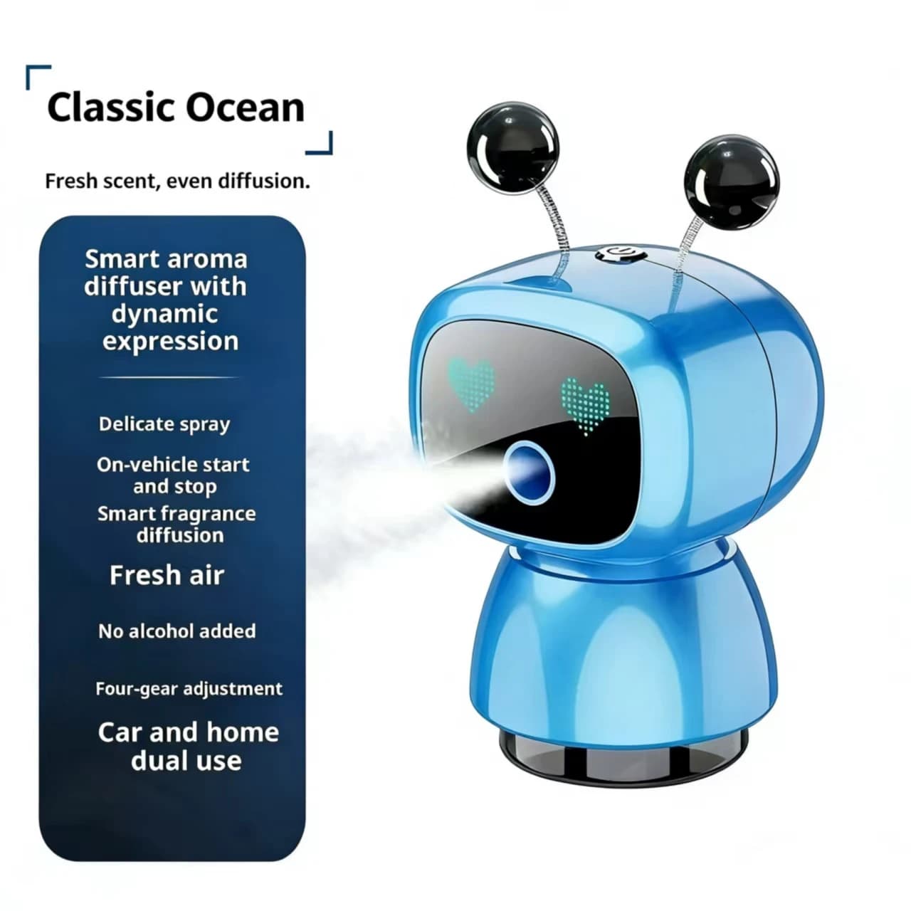 Diffuseur de parfum intelligent pour grille d'aération de voiture, allumage/extinction automatique a