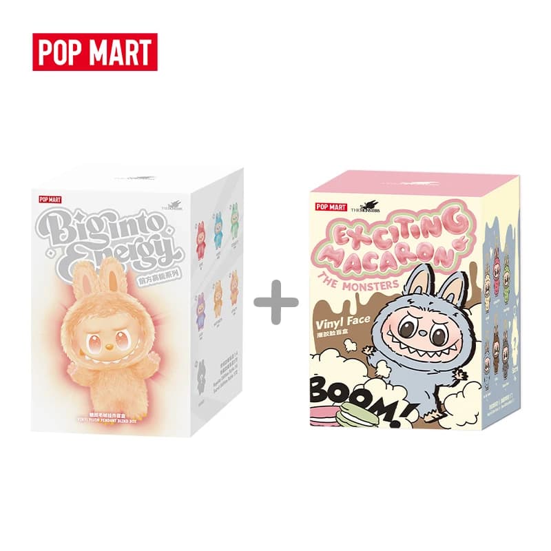 POP MART THE MONSTERS COMBO SET 1: Big in Energy Series-boîte aveugle pendentif en peluche vinyle +