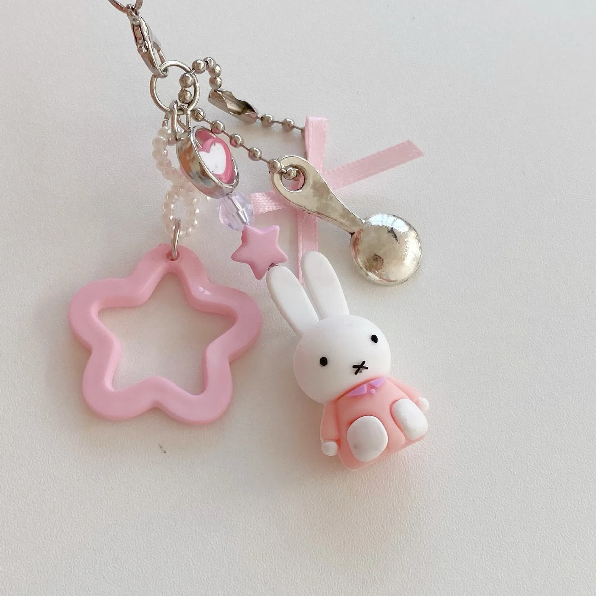 Porte-clés Miffy dessin animé Kawaii, petit lapin, rétro, créatif, sac Y2K, Style Punk, accessoire é