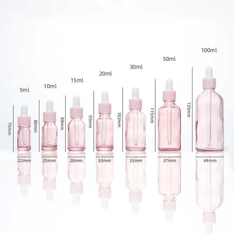 Bouteilles de parfum rechargeables 5ml-100ml, couvercle Rose, liquide d'aromathérapie en verre rose