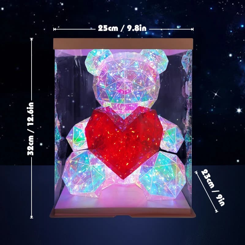Ours lumineux magique avec sac, 30CM, cadeau de saint-valentin, décor de maison, salon, bureau, cade