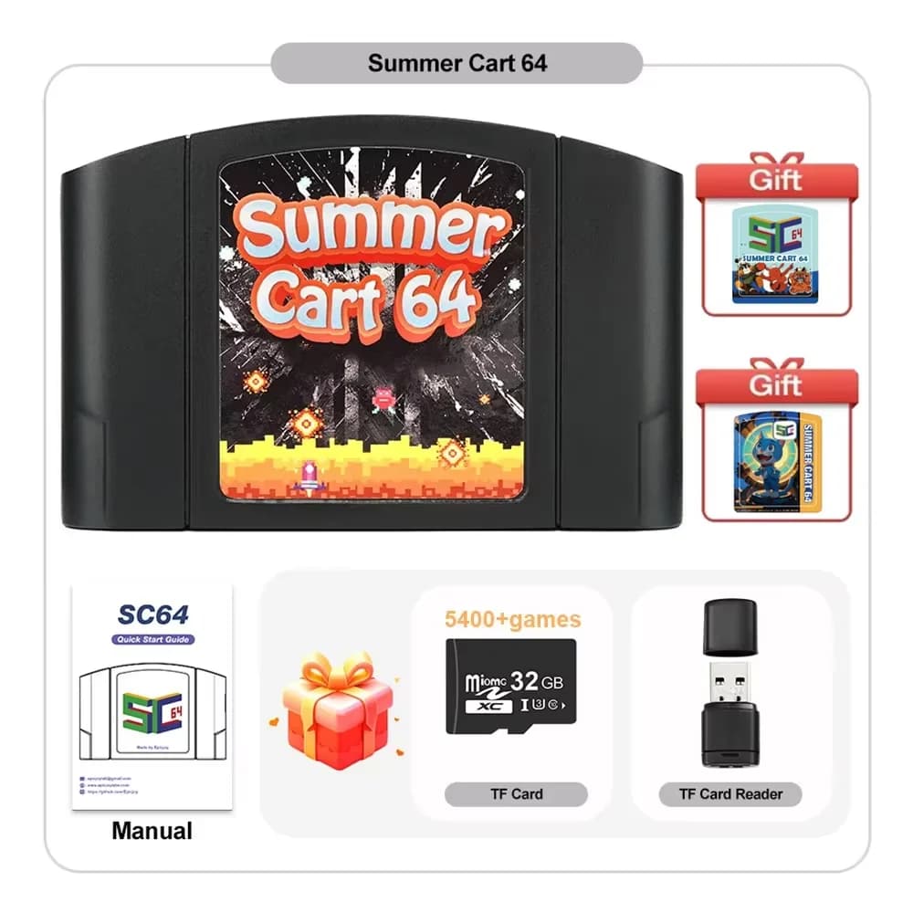 Carte de jeu SummerCart64 pour cartouche de jeu Nintendo 64 pour Console Nintendo N64 ED 64