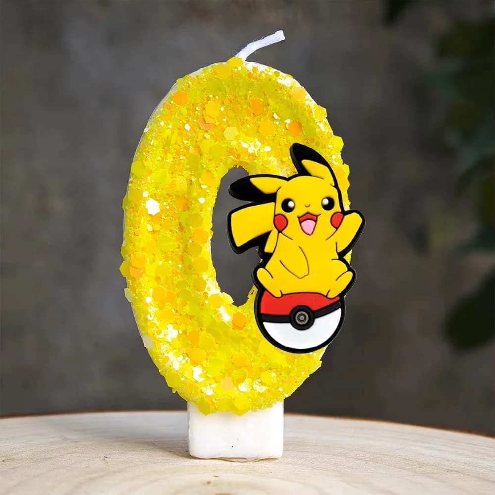 Bougie numérique Pokémon Pikachu, 5ème édition, pour décoration de gâteau d'anniversaire Pokémon, fo