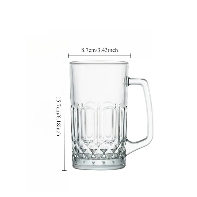 Verre à bière créatif de luxe avec poignée, 600 ml/1000 ml, pour fêtes, tasse à boisson transparente
